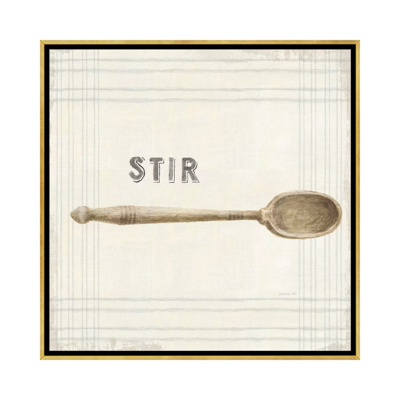 "Cuisine" par Danhui nai, impression d’art graphique, H 26 po x l 26 po x P 1,5 po, Toile encadrée d'or, Pas de tapis