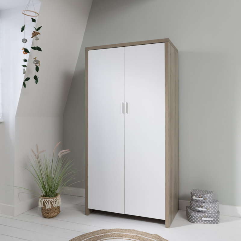 Tutti Bambini Modena 2 Door Wardrobe, White/Oak