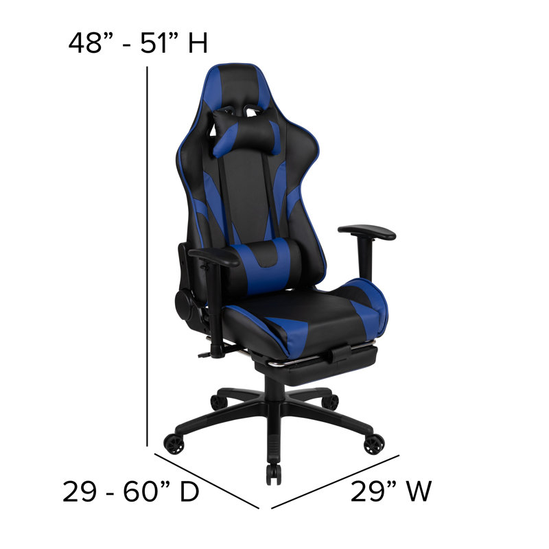 Bridesdale Gaming Desk and Chair Set, Black/Blue
