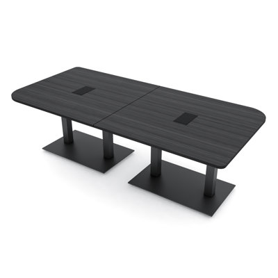 Table de conférence Ogren Duo avec double base en métal | Unité électrique