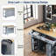 Îlot de cuisine avec table de salle à manger extensible, support de rangement interne, prise de courant, 2 tiroirs, 2 armoires et tablettes ouvertes-96664664
