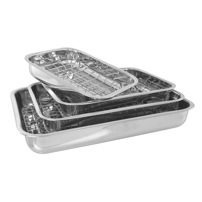 Buckingham Roasting Tray Stainless Steel with Grill Rack 