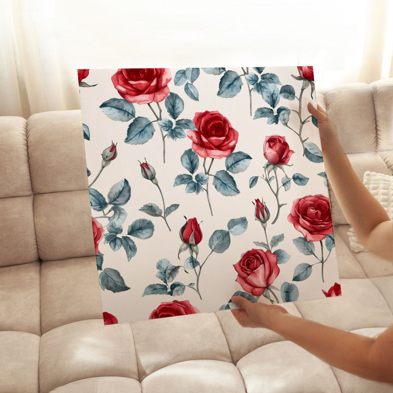 Impression florale de roses rouges VI Shabby Chic, H 10 po x l 10 po