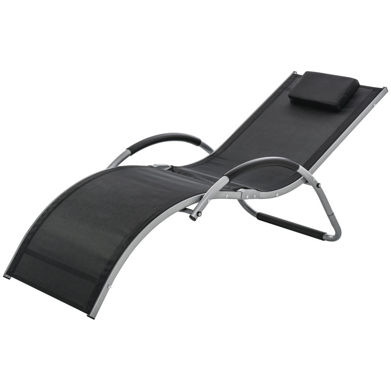 Aymelia 160cm Long Single Chaise, Black