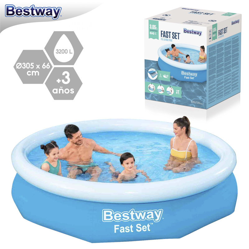 Round Inflatable Pool 66cm H x 305cm W x 305cm L