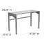 Contemporary Clear Tempered Glass Desk with Geometric Sides