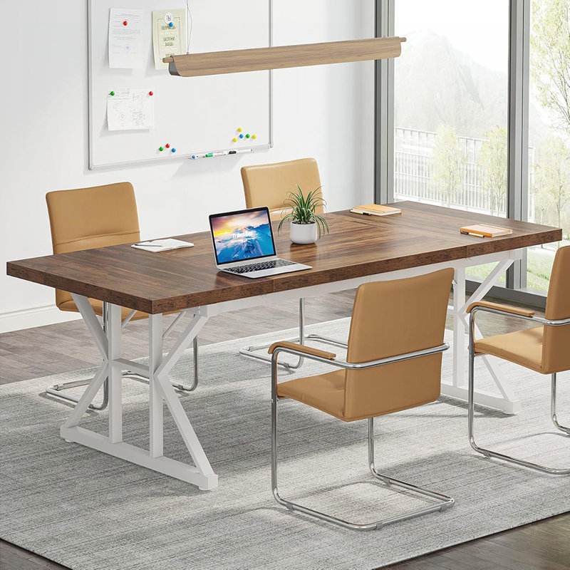 Table de salle à manger Taneja, H 29,92 po x L 78,74 po x l 27,55 po, Blanc