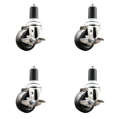 Soft Rubber Swivel Caster with Brake