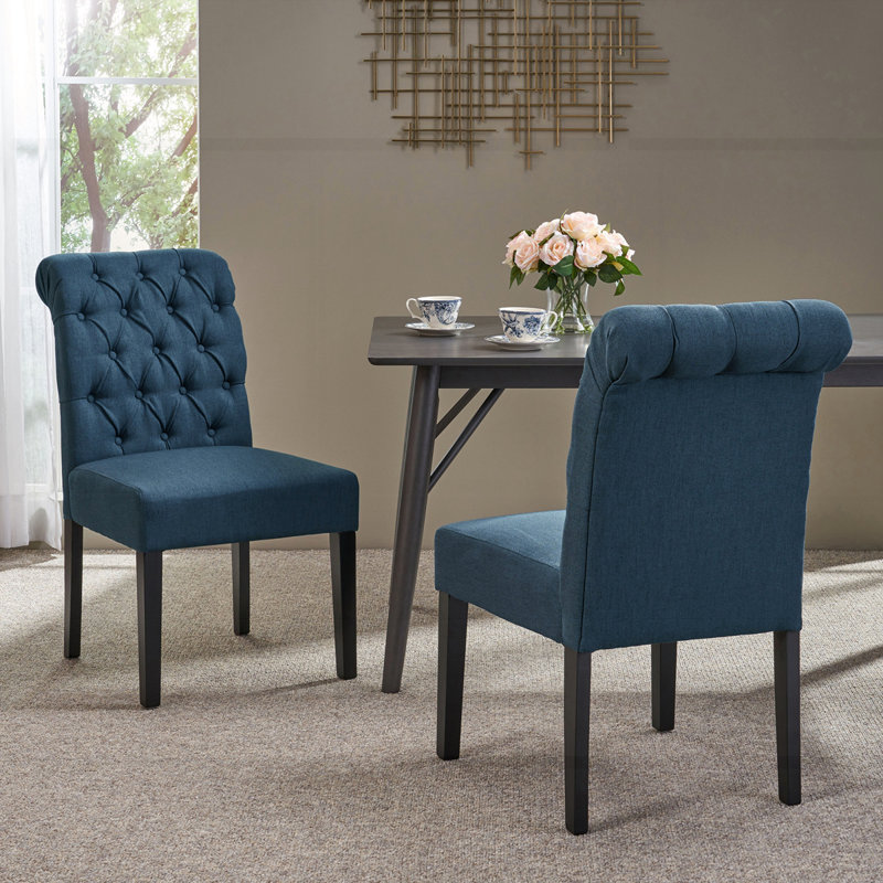 Reidsville 20'' H Tufted Upholstered Parsons Chair, Navy Blue