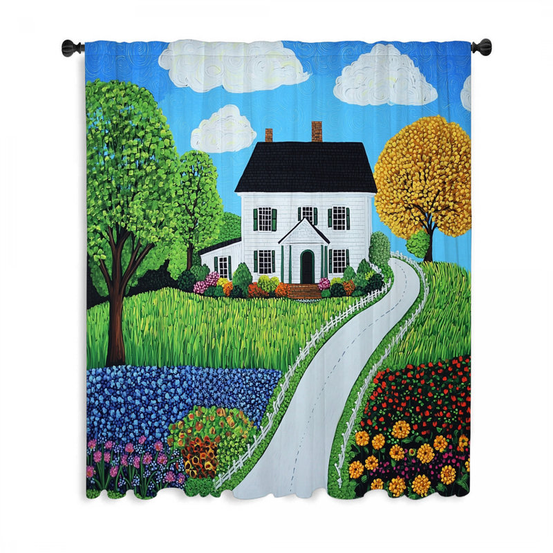 Rideaux de fenêtre de maison, rideaux occultant et maison - 1 panneau, L 50 po x L 84 po