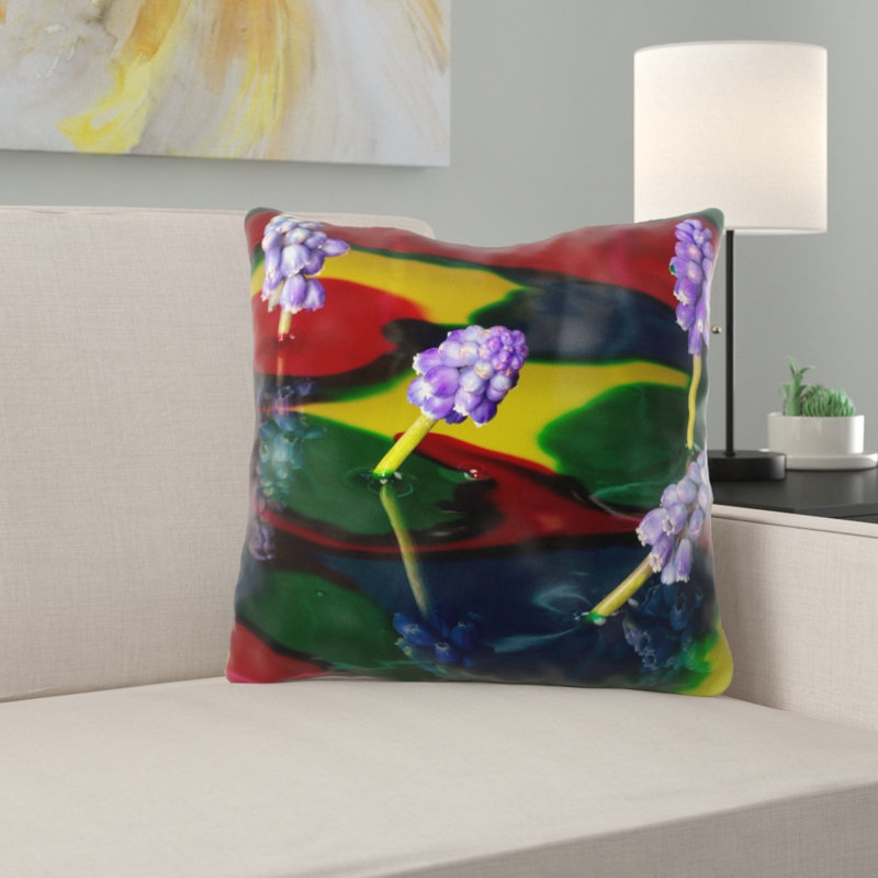 Coussin décoratif de couleur Hollomon, Microsuède, Intérieur