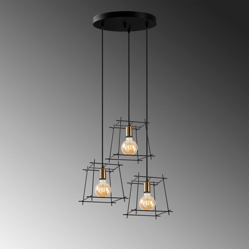 Luminaire suspendu grappe 3 lumières Hullinger