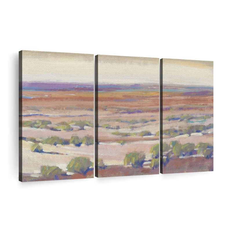 «Abstract Landscape High Desert Pastels I», ensemble de 3 pièces sur toile, H 36 po x l 57 po