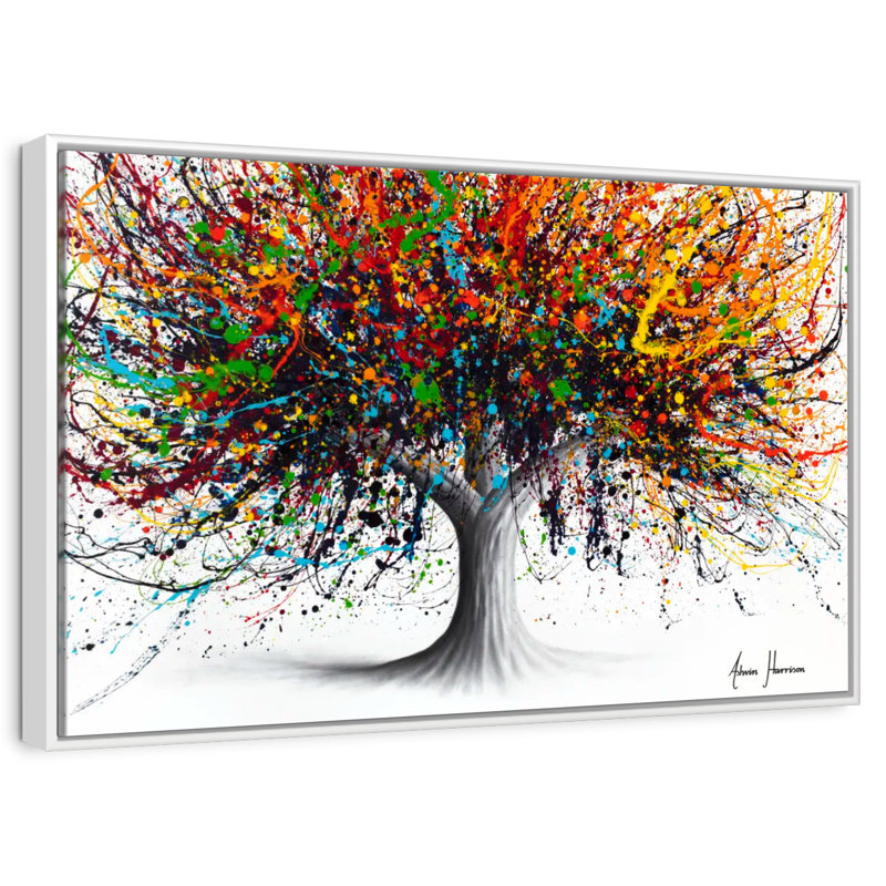 Arbre Festival, Cadre flottant blanc, 25 po x 17 po