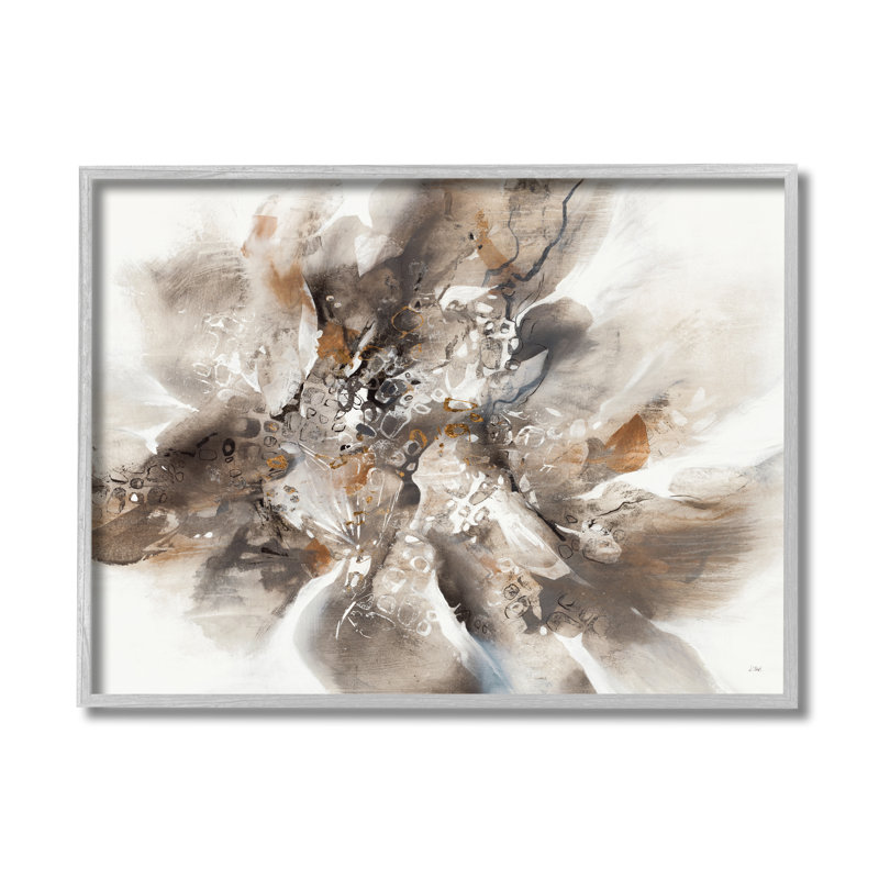 «Chaotic Abstract Brush Strokes», motifs de forme carrée par K. Nari - impression, H 16 po x l 20 po