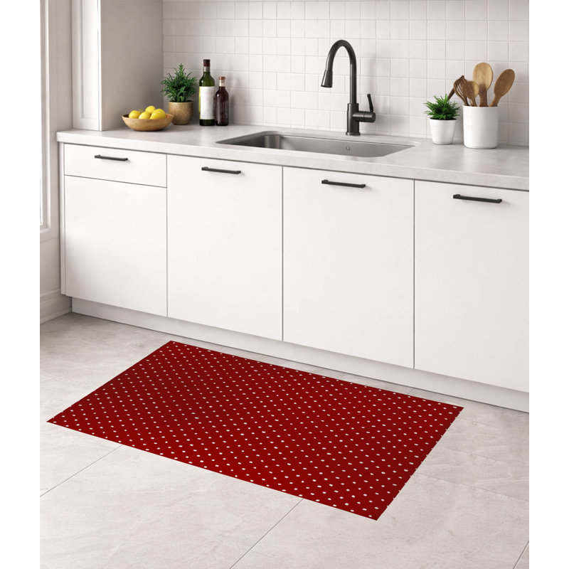 Tapis de cuisine Leo, Rouge canneberge, Rectangle 5 pi x 7 pi