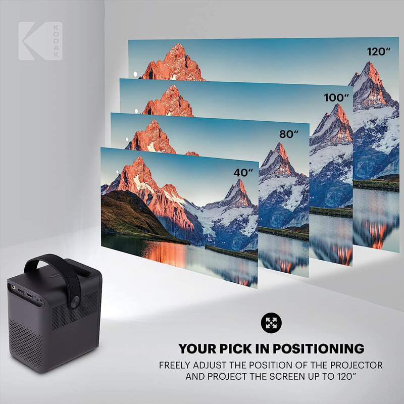 Kodak Home Theatre Projector 200 Lumens Projector, Black