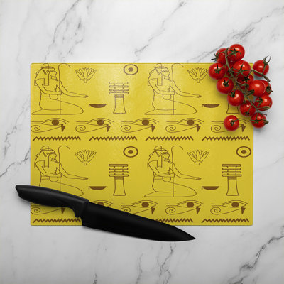 Pattern Of Egyptian Hieroglyphics Glass Chopping Board