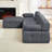 Mercer41 100.4” Velvet L-Shaped Modular Cloud Couch with Reversible Ottoman,4 Seater Button Ring Tufted Combination Sofa for Living Room-1036517338