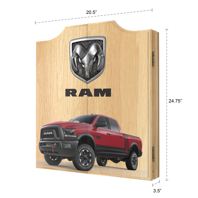 Ensemble de jeu de fléchettes et d'armoire en liège RAM Truck BlueIndoor (jeu de fléchettes inclus), Rouge / noir