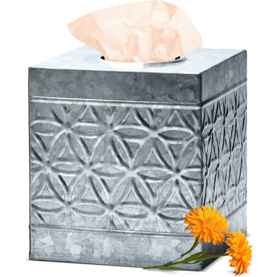 Autumn Alley Tissue Box Cover in Metal