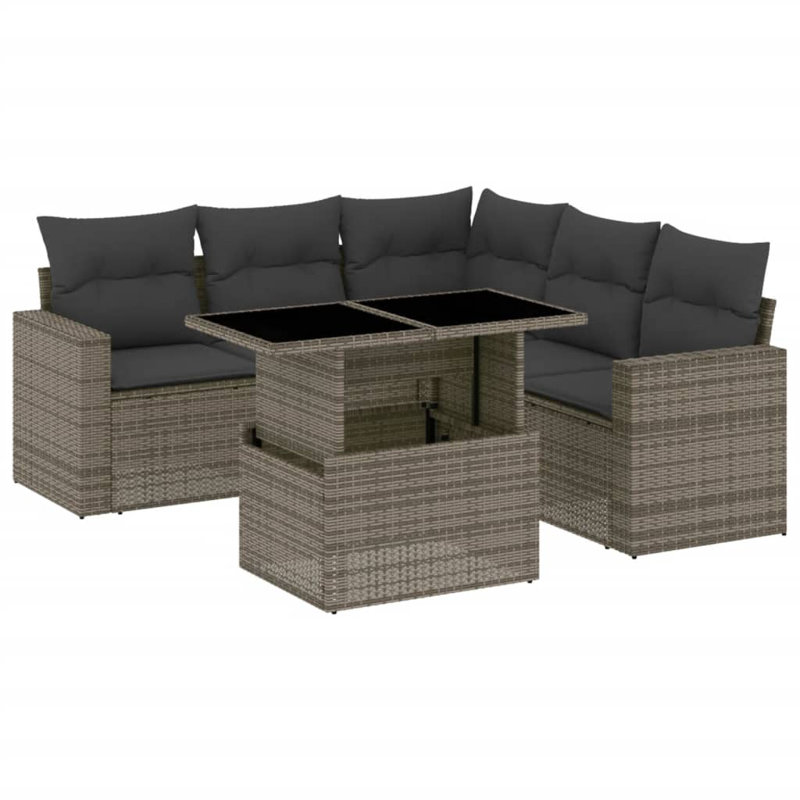 Ensemble de canapé de jardin Vidaxl gris PE rotin modulaire taille modulaire