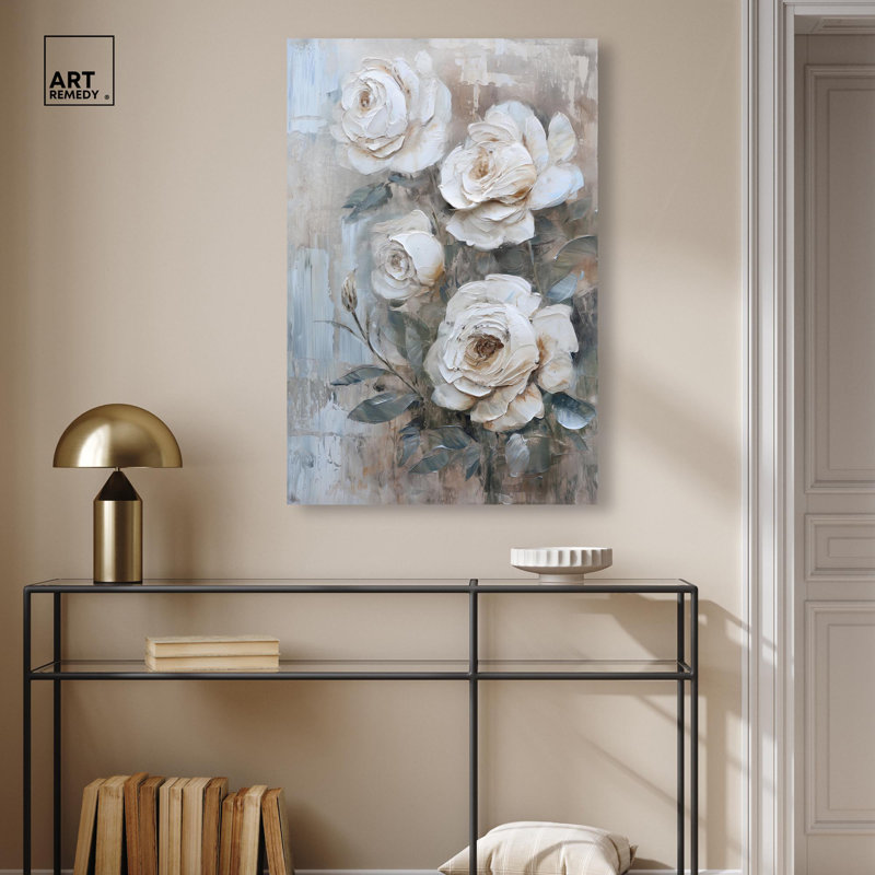 «White Mirage I», impression murale sur toile par Art Remedy, H 54 po x l 36 po, Toile tendue avec châssis