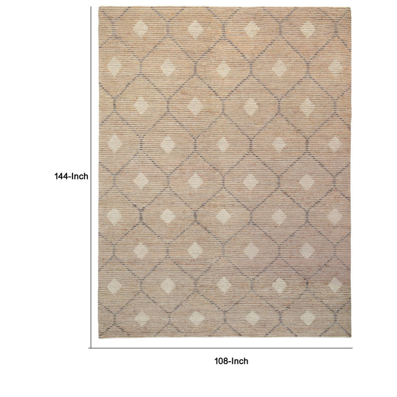 Reign Geometric Area Rug in Brown, Rectangle 9' x 12'