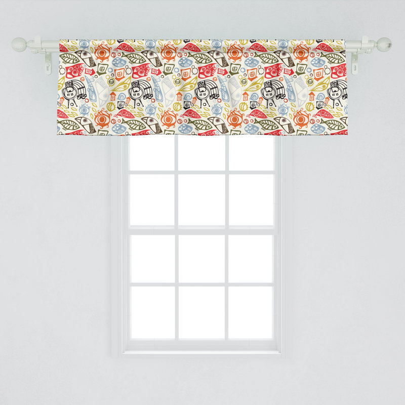 Ambesonne Funky Valance Pack of 2 Abstract Colourful Image - Multicolor, L 54 po x L 18 po
