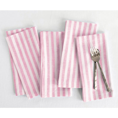 Amalfi Stripe - 100% Pure Linen Dinner Napkins