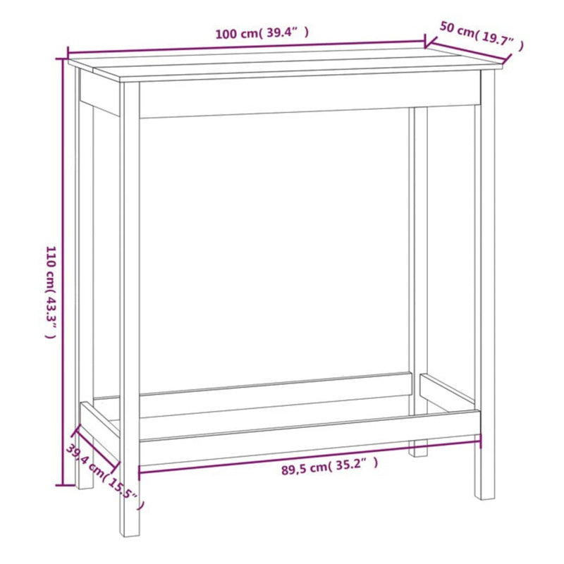 100cm Solid Wood Dining Table