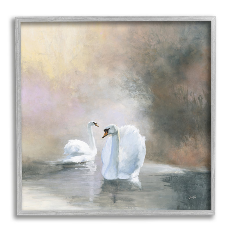 «Stupell Industries Swans on Lake Landscape», art mural sur toile par Julia Purinton, H 24 po x l 24 po x P 1,5 po