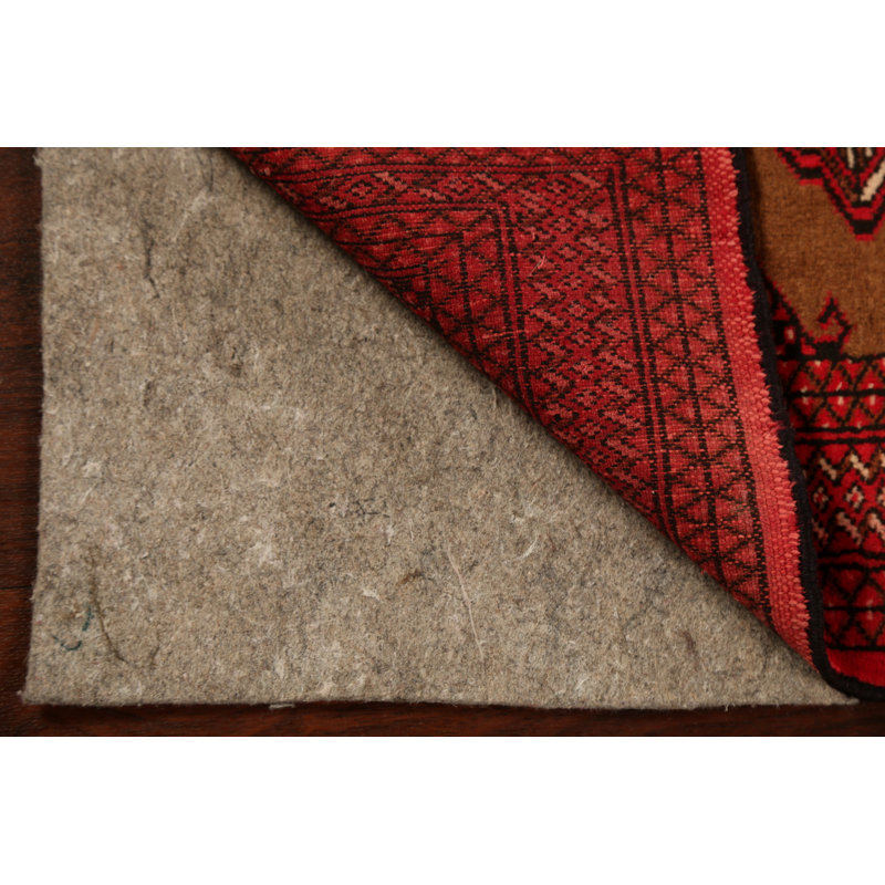 Tapis unique en laine noué à la main brun / rouge nouvel âge Balouch 3 pi 4 po x 6 pi 2 po Waukomis