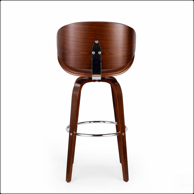 Tabouret tournant 30 "Mid-Century, Brun