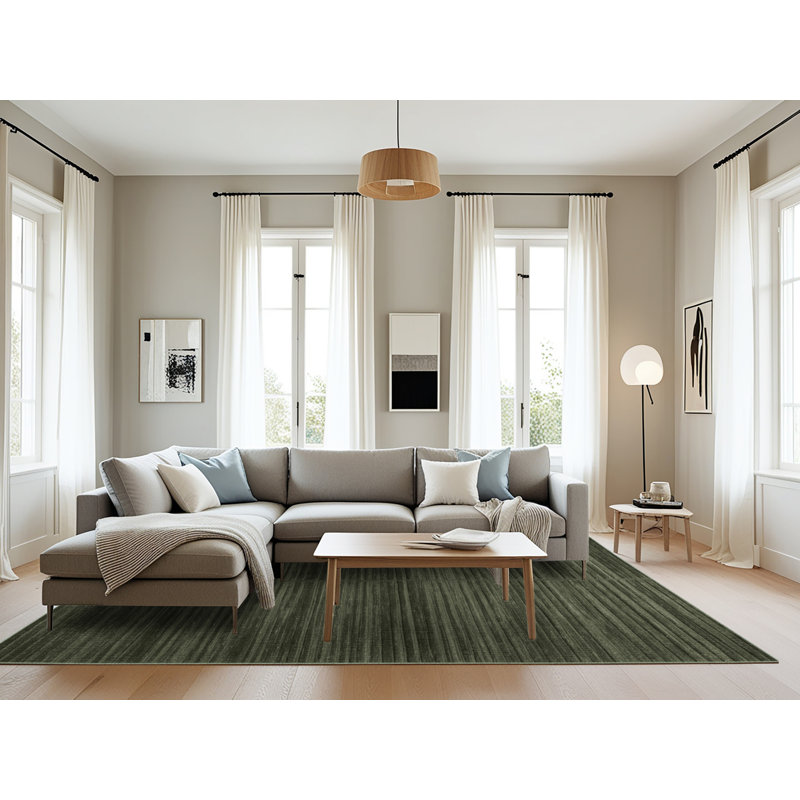 Tapis vert uni lavable à la machine, Rectangulaire 8 pi x 10 pi