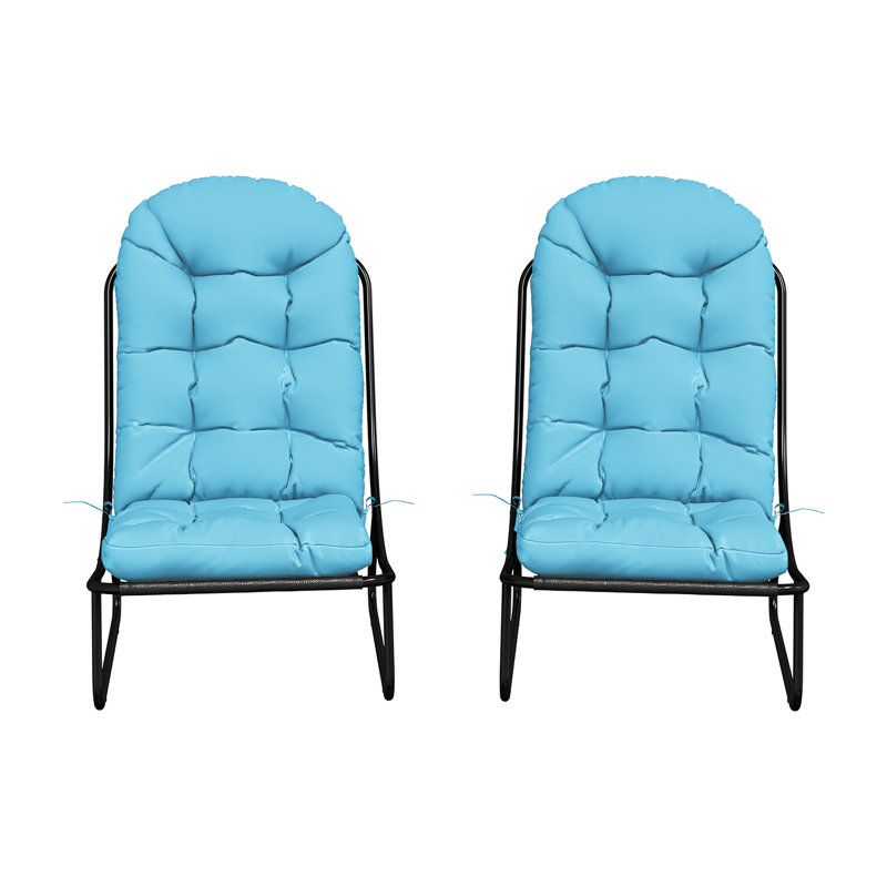 2-Pcs Outdoor Seat/Back Cushion For Adirondack Chair, Blue