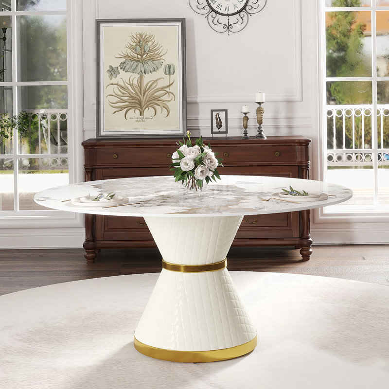 Mercer41 Modern Round Dining Table With Pedestal Base | Wayfair