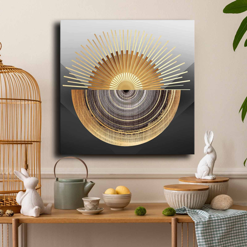 Golden Eclipse Modern Wall Art – 27.6'' X 27.6''