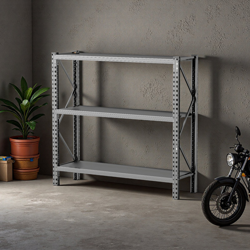 Étagère industrielle à 3 niveaux - Étagère en acier robuste de 63 po ajustable, H 63 po x l 67 po x P 19,7 po