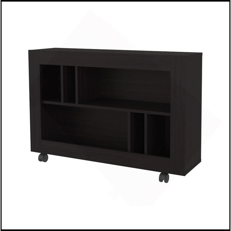 Console Wengue en mélamine avec rangement ouvert