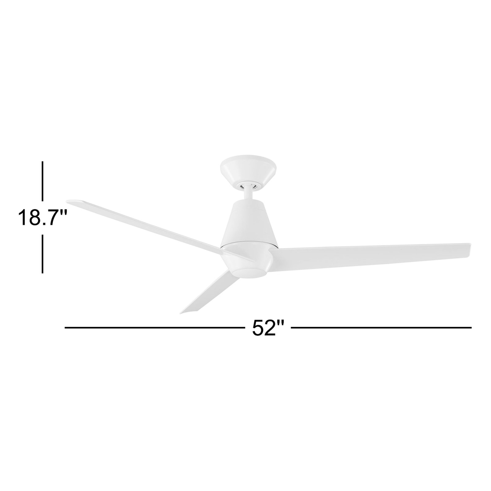 52" Smart Ceiling Fan with LED Light Kit, Matte White, 2700K