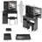 37 Inch Middle Size Left Drawer Vanity Table With Cushioned Stool, Tri-Color LED Mirror, Sliding Design, High Storage Capacity, Perfect For Large Spaces-1347806992