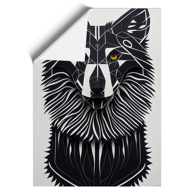 Wolf In Abstract No.5 - Print, Paper, 42cm H x 29.7cm W, No Matte
