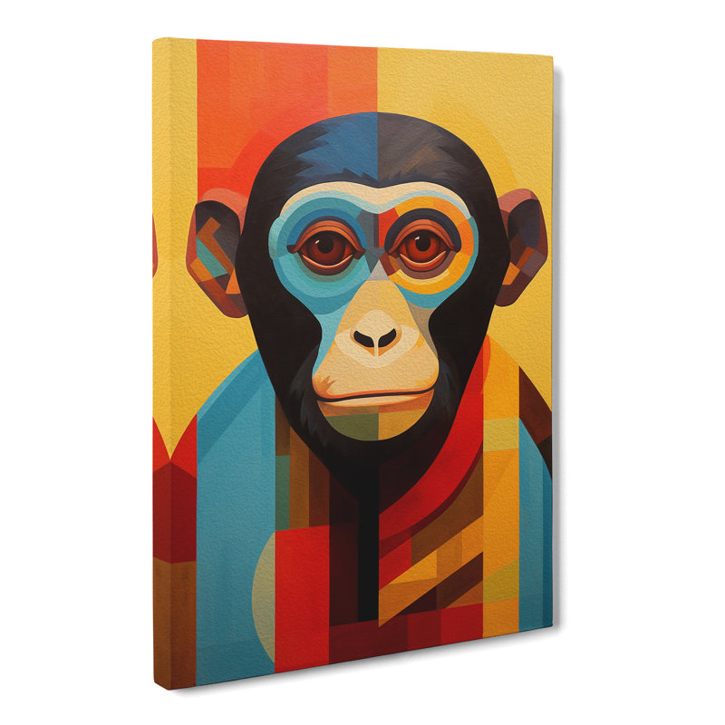 Monkey Constructivism Art No.2 - Wrapped Canvas, 76cm H x 50cm W x 3cm D