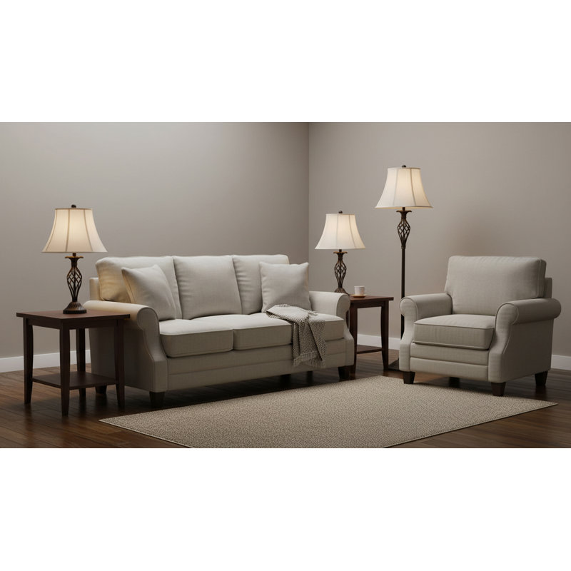 Ensemble lampe de table et sur pied 3 pièces Agave