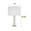 Lampe de table D15X26,5 "avec base en marbre et structure en métal (assemblage de l'abat-jour requis)