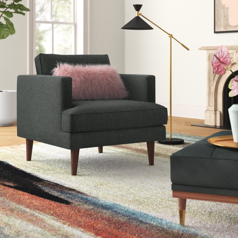 Agile Upholstered Fabric Armchair, Gray