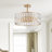 Modern Crystal Drum Chandelier, 6-light Pendant Lighting Fixture With Metal Frame For Living Room, Dining Room, And Bedroom -525324015