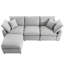 Canapé modulaire réversible Ustyle - rembourré de duvet, coussins rembourrés de plumes, modulaire, fermeture à glissière, accoudoir incliné, canapé modulaire gris rembourré, canapé en forme de L avec méridienne, rembourrage en plumes,