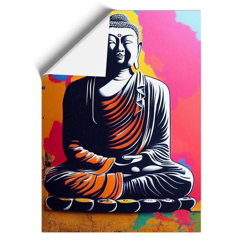 Colourful Buddha No.2 - Wall Art, 42cm H x 29.7cm W, Paper